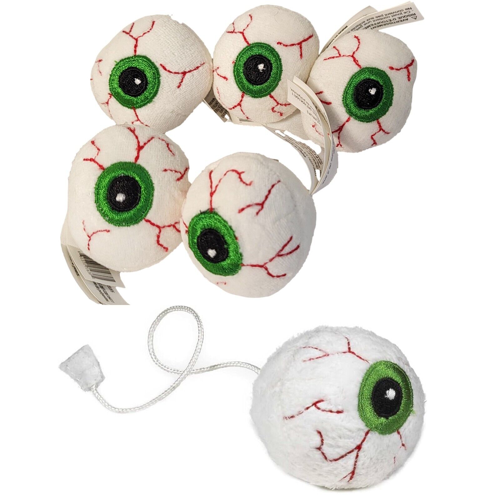 Halloween Eyeball Go Go's Plush Toys 6-Pack Pull String Props Party Favors