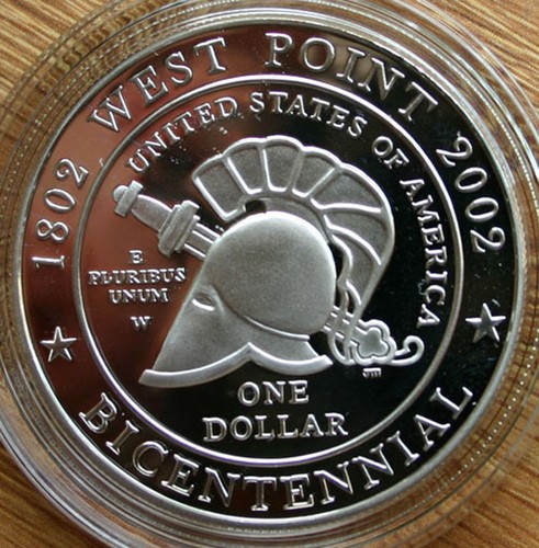 2002 West Point Military Academy PROOF 90% Silver Dollar US Mint Coin Box + COA - Picture 4 of 4