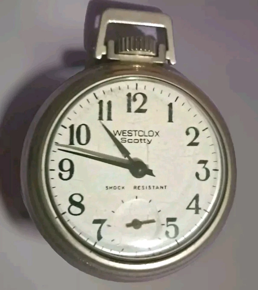 Vintage Westclox "Scotty"-Open-Face, Shock Resistant, Manual Wind-Pocket Watch - Image 4 of 4