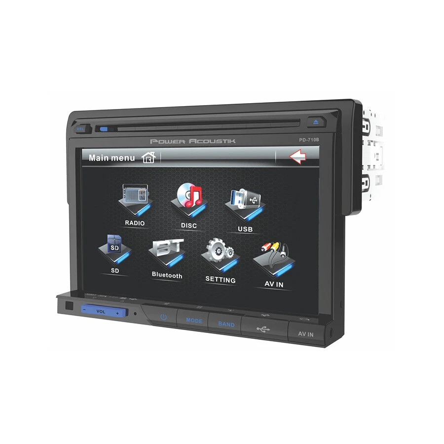 Power Acoustik PD710B 7" Single-DIN In-Dash LCD Touchscreen Receiver with DVD, - Image 2 of 4