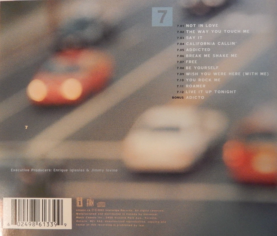 Enrique Iglesias - 7 Seven (CD, 2003, Interscope) VG++ 8.5/10 - Изображение 3 из 3
