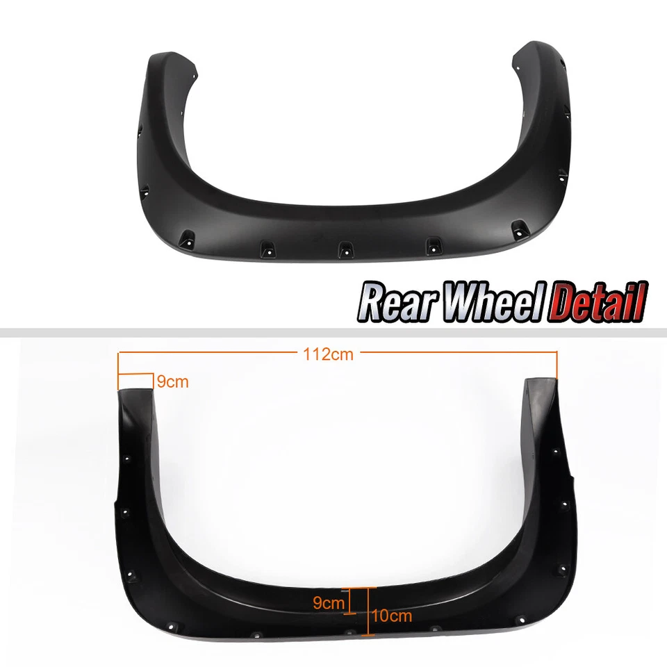 Apto para 03-09 Ram 2500 3500 02-08 Ram 1500 perno de bolsillo remache guardabarros llamaradas 4 piezas Foto 3 de 4