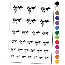 Hummingbird and Flower Temporary Tattoo Water Resistant Set