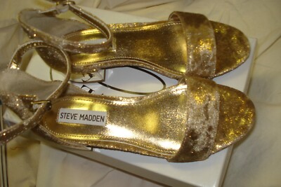 steve madden gold dress shoes NIB JIRENE Block HEEL SANDAL Youth Girl Size 2 NEW