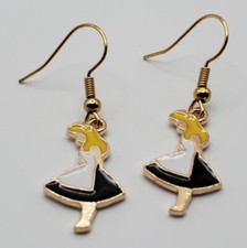 Alice in Wonderland Black Dress fishhook earrings