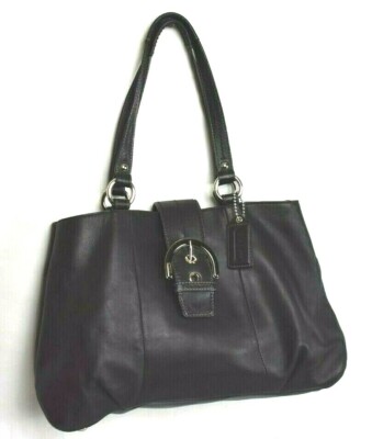 Coach F18751 Black Smooth Leather Handbag | eBay