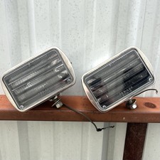 Vintage Per-lux 600-r Stainless Clear Lens Fog Lights Pair Untested As Is Rare