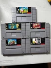 Super Nintendo SNES Game Lot of 5 - Super Mario World, Mario Kart, Kirby, Taz
