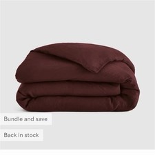 Quince European Linen Duvet Cover Burgundy Solid Color Bedroom Rectangular Linen