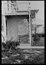 Photo:Buildings,structures,porches,balconies,benches,railings,1935