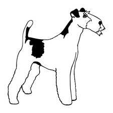Fox Terrier Dog Det Decal Sticker Black Die Cut Vinyl