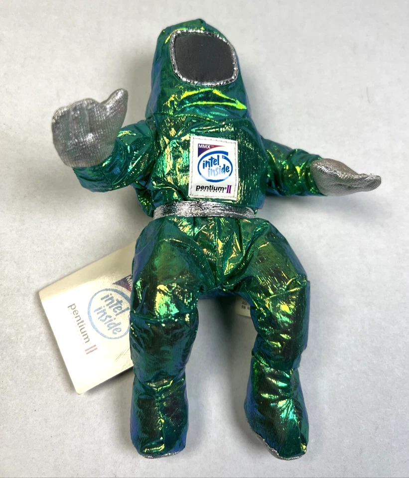 Vintage Intel Inside Pentium II Bunny People Plush Toy 1997 Green Shimmer W/ Tag - Image 2 of 4
