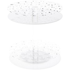Plymor Clear/White Acrylic Revolving Display for 72 Lipstick Tubes, 9.75"H x 9"W