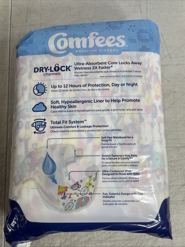 2 Pk Comfees Baby Diaper Size 7 Over 41 lbs. CMF-7 20 Ct Free Shipping 12Hour - Picture 4 of 8
