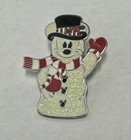 Disney Mickey Snowman Holiday Pin LE 2008 Glitter Enamel Winter Christmas — photo 1