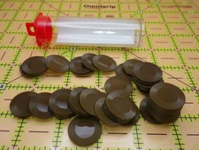 Mini Poker Chips - 1 Tube of 50 - Counters, Tokens - Brown - Games Tokens Marker