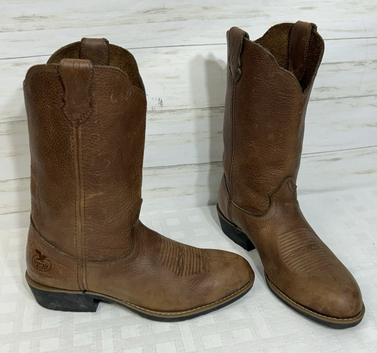 Georgia Mens Farm Ranch Western Brown Leather Work Boots Comfort Care G4743 8.5W Georgia Boot Farm Ranch Comfort Core | Mercari main image 3