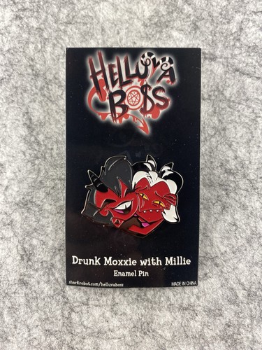 Helluva Boss Drunk Moxxie With Millie Enamel Pin