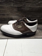 FootJoy Mens Extra Comfort Golf Shoes White 57760 Sz 8 M Soft Spikes Saddle
