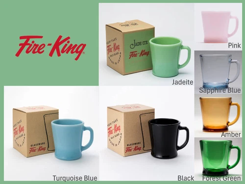 1. Fire-King Mug D Handle | Heritage Milk glass Vintage Jadeite Japan Limited