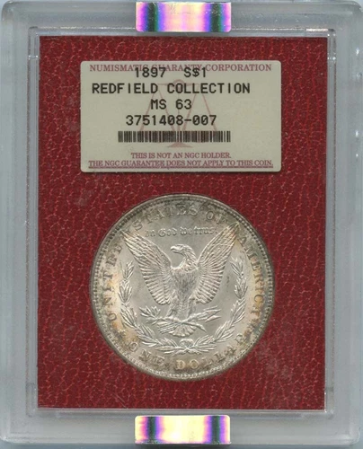 1897 Morgan Dollar S$1Redfield Hoard NGC MS63
