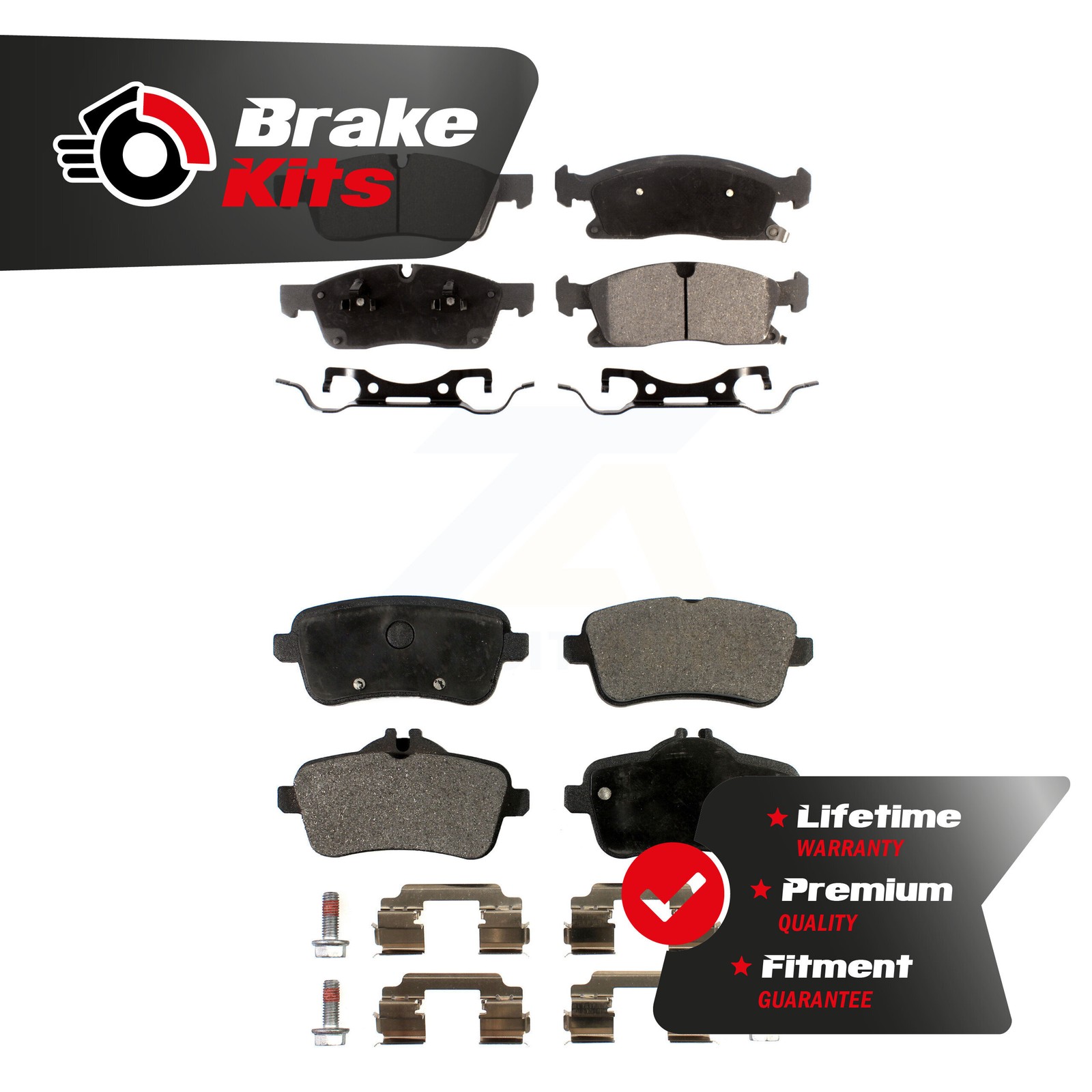 Front Rear Ceramic Brake Pads Kit For 2012-2015 Mercedes-Benz ML350