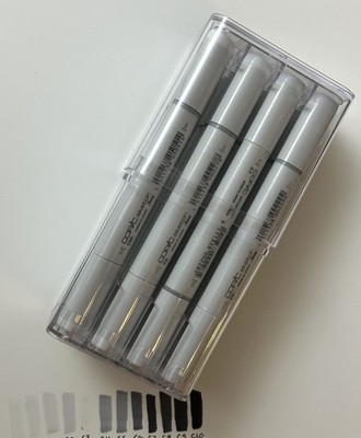 Copic Sketch Markers 12 set of Cool Gray C00 C0 C1 C4 C5 C6 C7 C8 C9 - READ