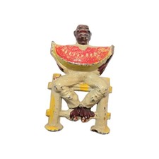 Vintage Manoil Happy Man With Watermelon On A Fence Metal Lead Figure 41/14