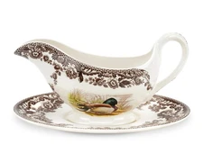 Spode Woodland Woodland Sauceboat and stand -----1611-----