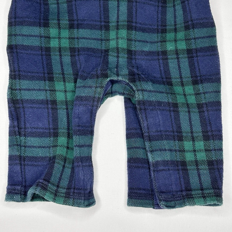 Janie And Jack Bebé 3-6 Meses Tartán Cuadros Mameluco Una Pieza Vacaciones Foto 3 de 4