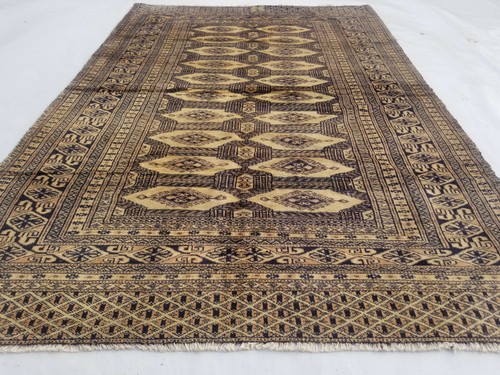 Vintage Traditional Hand Made Pakistani Oriental Wool Beige Rug 178x119cm