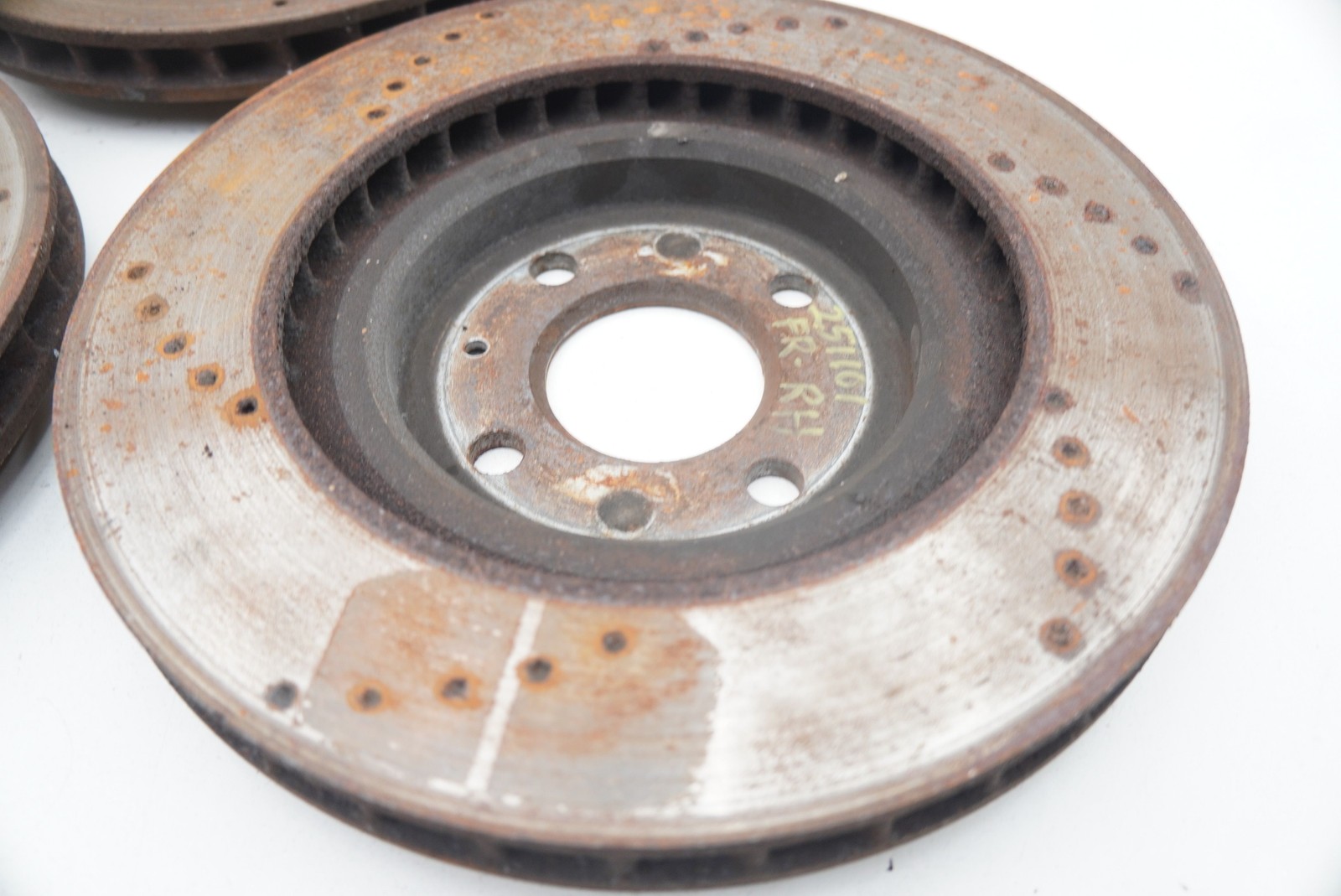 Set 3 Disc Brake Rotor Cross Drilled D117J0031F OEM Lotus Elise Exige 2001-22