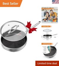 Padella Ibrida in Acciaio Inox 10 Pollici - Pentole Antigraffio 3QT, Tri-Ply 