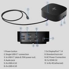 HP USB-C Dock G5 Laptop Docking Station 5TW10AA ABA L75125-001