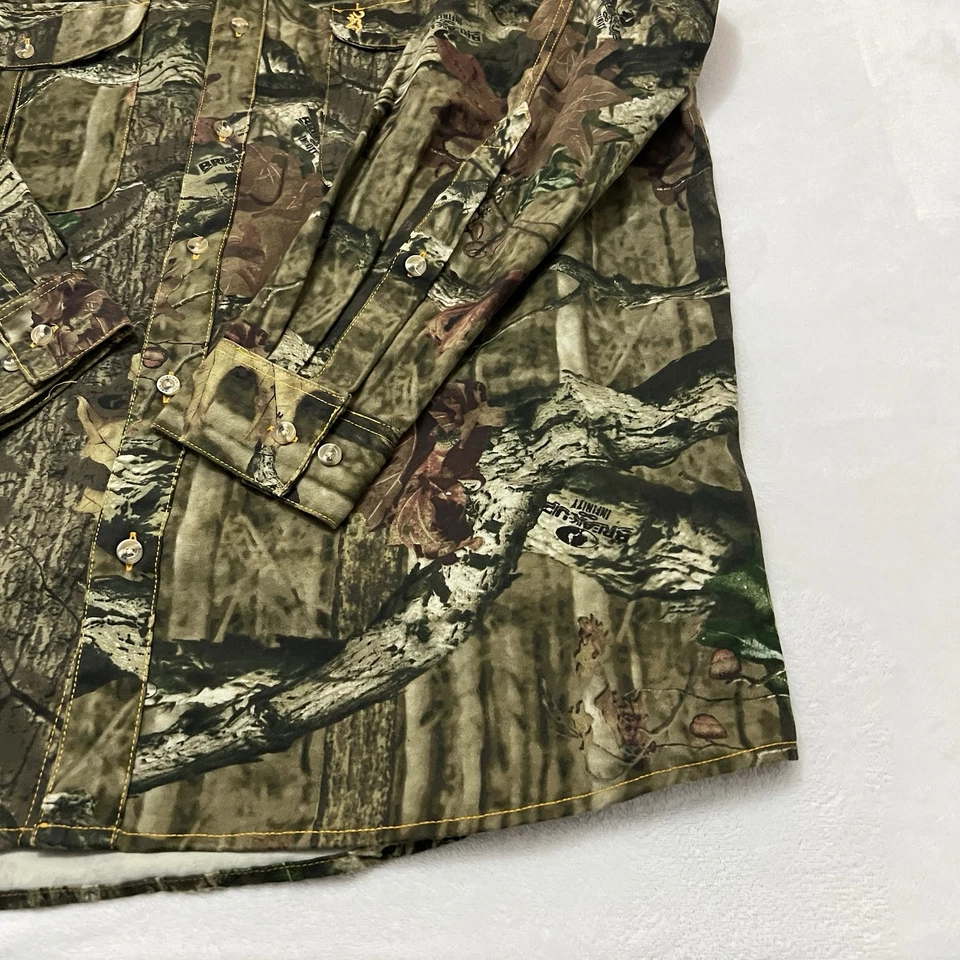 Browning Shirt Mens Extra Large Green Camouflage Odorsmart Break Up Infinity - Image 4 of 4
