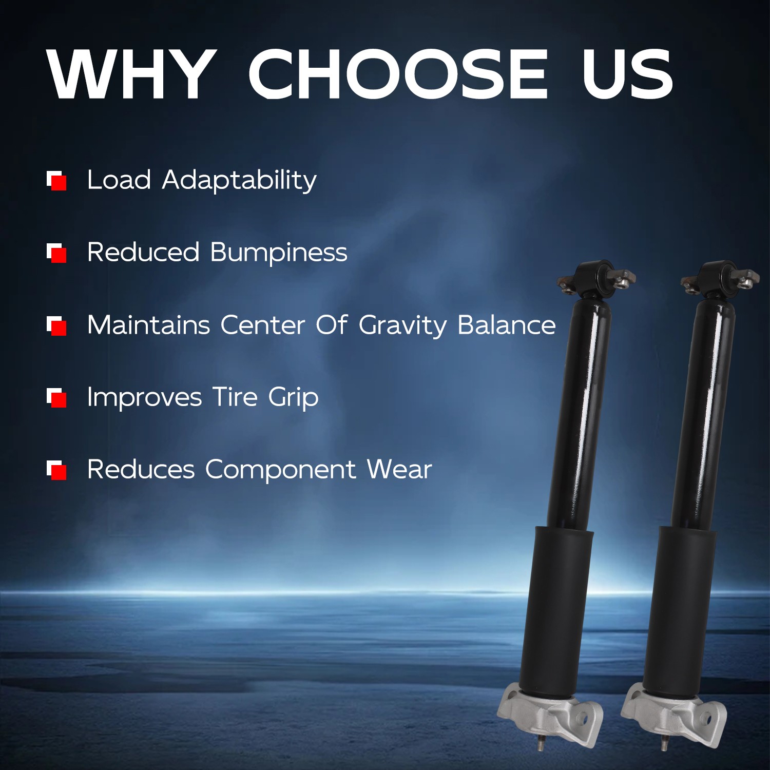 Pair of 2 Rear Complete Shock Absorber Kit for 2015-2021 Ford Edge