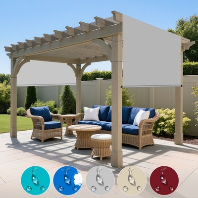 13ft Waterproof Pergola Shade Cover Canopy Replacement Awning Shade Cloth w/ Rod