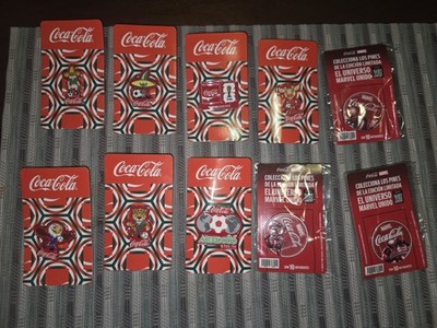 Lot 10 Coca-Cola Pins FIFA World Cup Mascots Mexico 86 Marvel Deadpool Wolverine