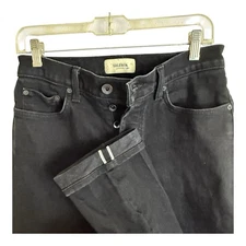 Baldwin Selvedge Black Jeans Henley Slim Straight Mens Sz 29 X 31 Button Fly