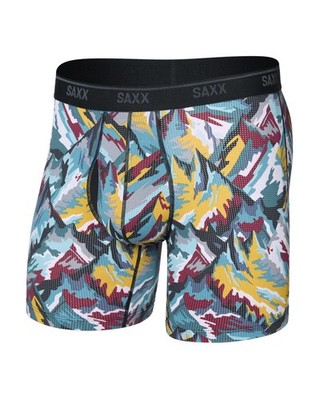 Saxx Quest Quick-Dry Mesh Boxer Brief Fly Men's Underwear, Prism Peaks/Multi, XX