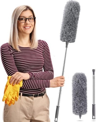 Washable Telescopic Duster, Long Extendable up to 2.45 m, with Telescopic Rod...