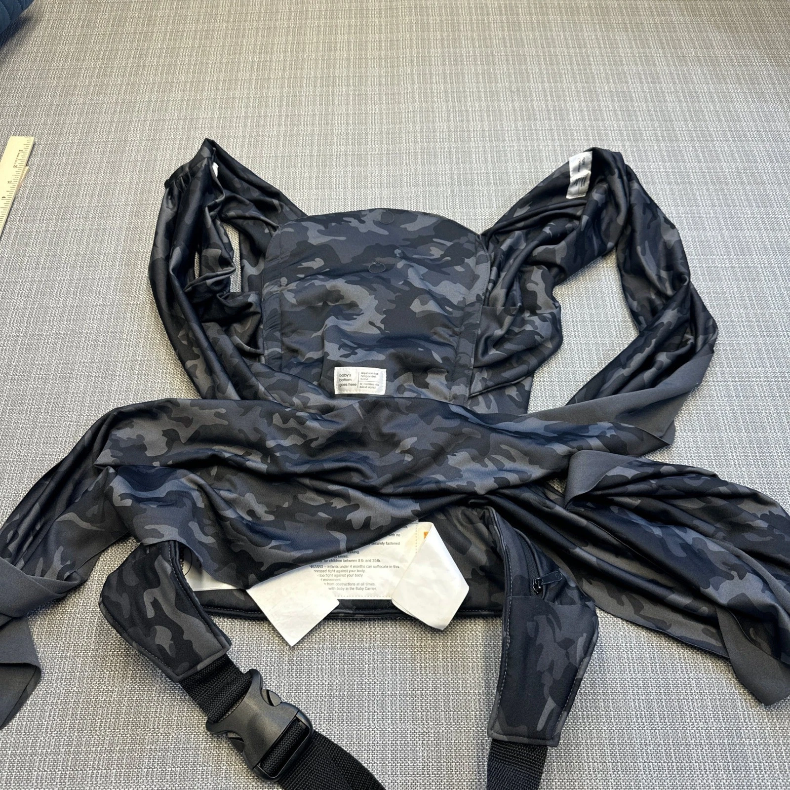 Boppy ComfyFit Baby Carrier Black Camo Hybrid Wrap Adjustable
