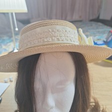   Innocent World Straw Hat with Ivory Lace & ...