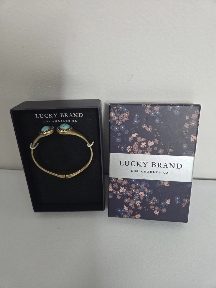 Pulsera brazalete piedra círculo tono oro Lucky Brand turquesa Foto 2 de 3