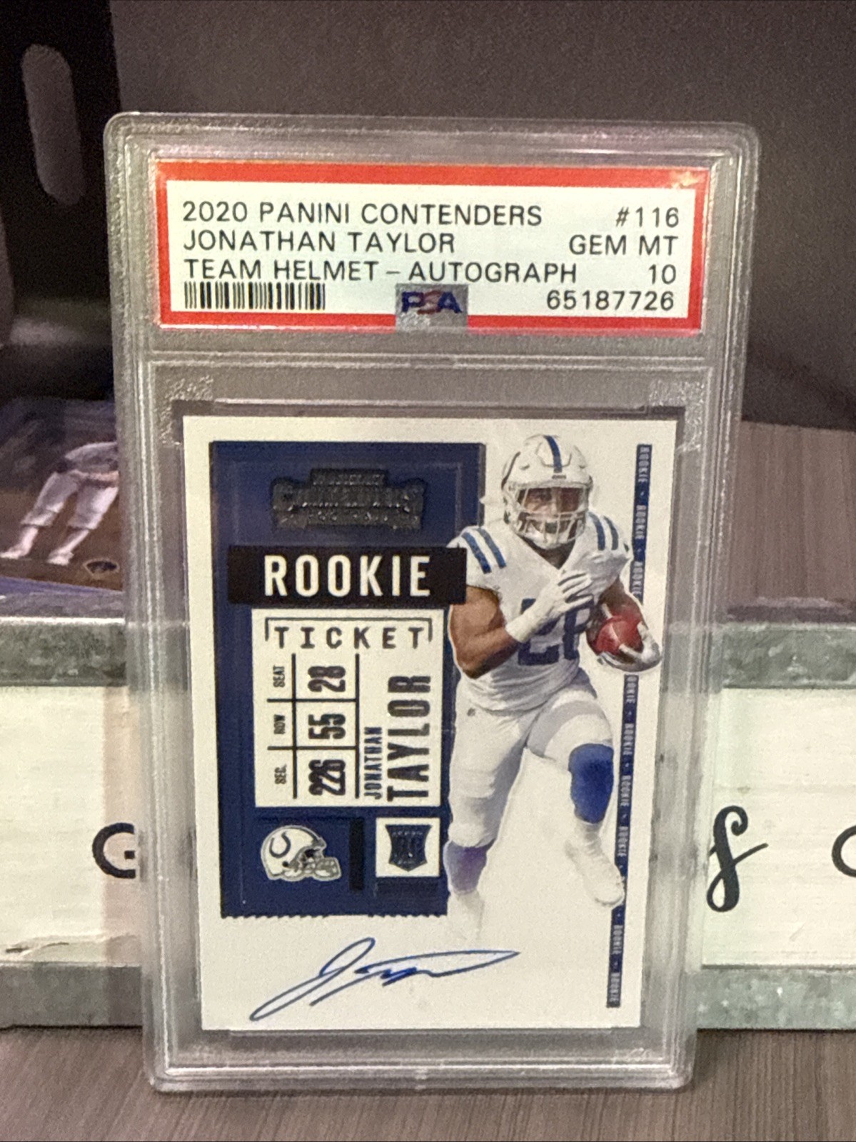 2020 Panini Contenders Jonathan Taylor Team Helmet Auto