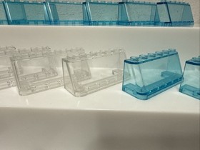 LEGO 4176 Windscreen 2x6x2 Lot of 26 Pieces Trans Clear Blue Brown