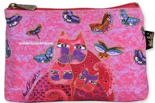 Laurel Burch Cat Butterfly Dragonfly Organizer Bag Makeup/Craft/ Meds/Tech/Cords
