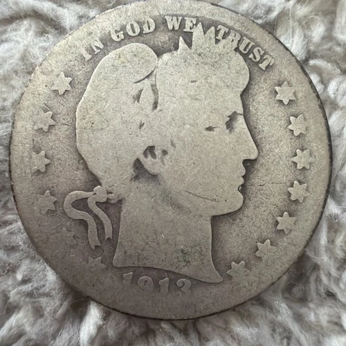 1913 D Barber Quarter Dollar Coin