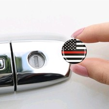 4x Usa Flag 20mm Car Door Lock Keyhole Protector Cover Sticker Trims Accessories