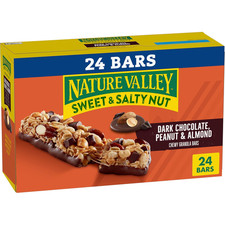 Granola Bars 24Ct Dark Chocolate Peanut Almond Sweet Salty Snack On The Go